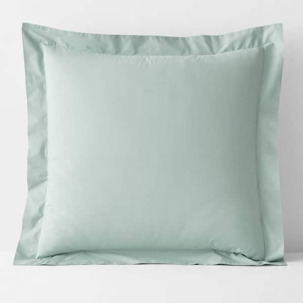 Company Cotton Sea Mist Solid 300-Thread Count Cotton Percale Euro Sham
