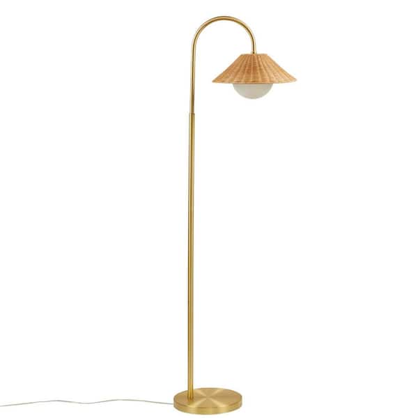 INK+IVY Laguna 66 in. Gold/Natural Standard Floor Lamp