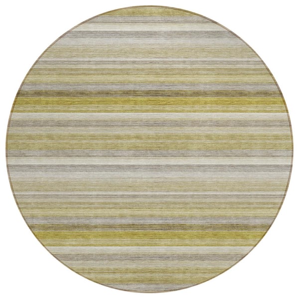Addison Rugs Chantille ACN535 Wheat 8 ft. x 8 ft. Round Machine Washable Indoor/Outdoor Geometric Area Rug