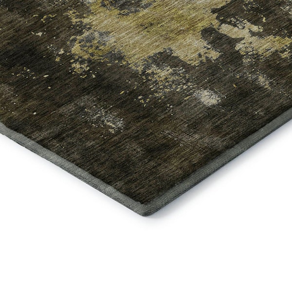 Mayfield Premium Machine Washable Abstract AMF1072 Brown 2 ft. x 3 ft. Area Rug