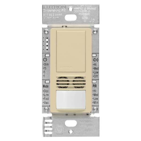 Lutron Maestro Dual-Tech Motion Sensor Switch, 6-Amp/Single-Pole, Ivory (MS-A102-IV)