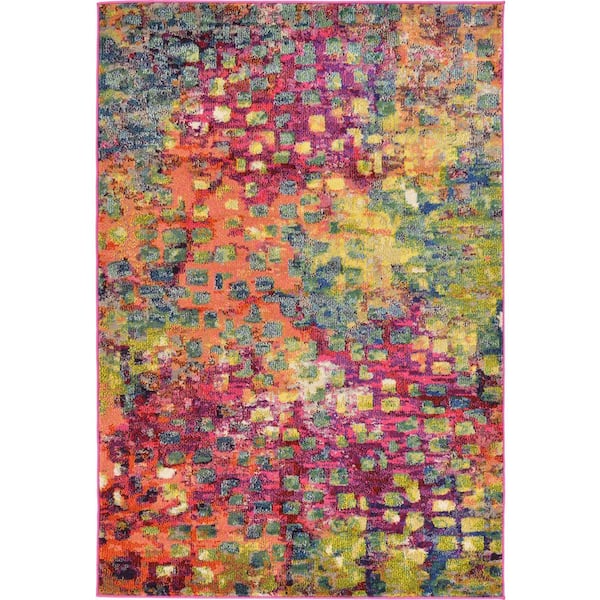 Unique Loom Jardin Ivy Multi 4' 0 x 6' 0 Area Rug