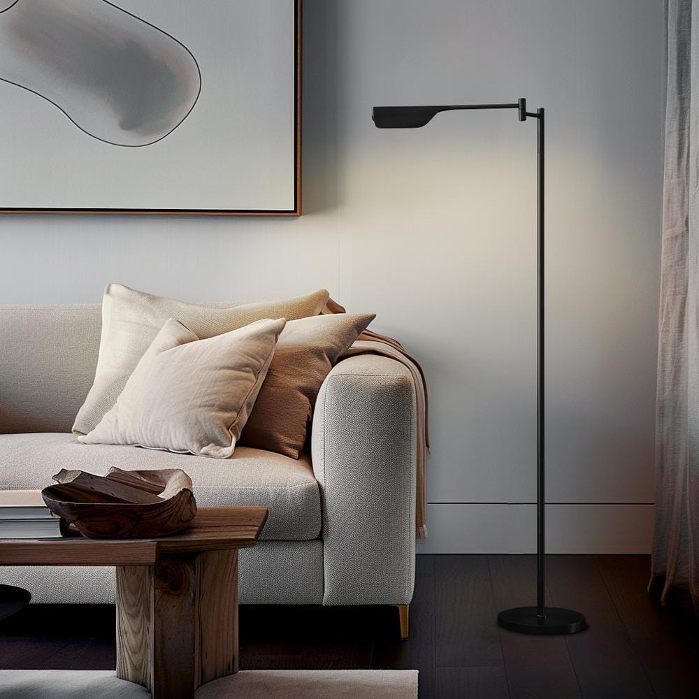 Black Adjustable 3-Way LED Task Floor Lamp