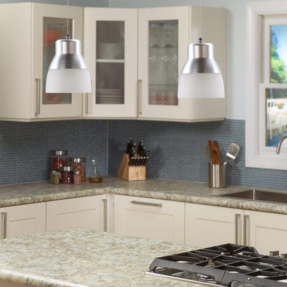 Brushed Nickel Mini Glass LED Pendant Light