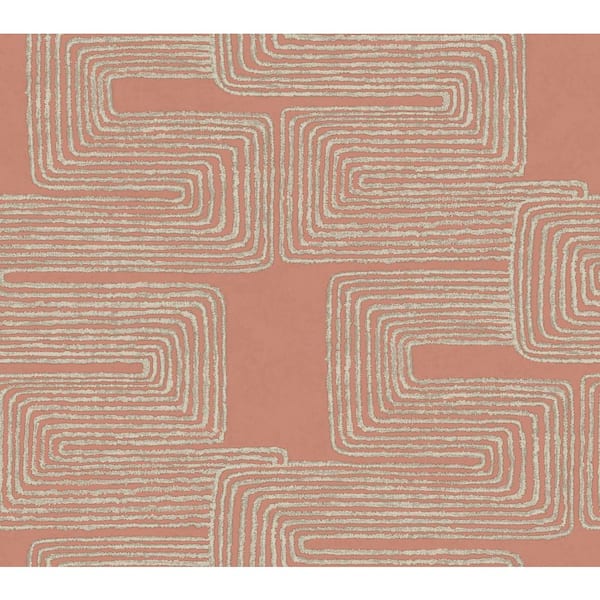 York Wallcoverings Pink and Glint Zulu Thread Textured Non-Pasted Paper Wallpaper