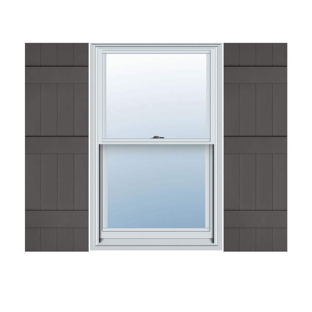 14 in. x 72 in. Lifetime Vinyl Custom Four Board Joined Board and Batten Shutters Pair Tuxedo Grey price history on PriceWatchPro