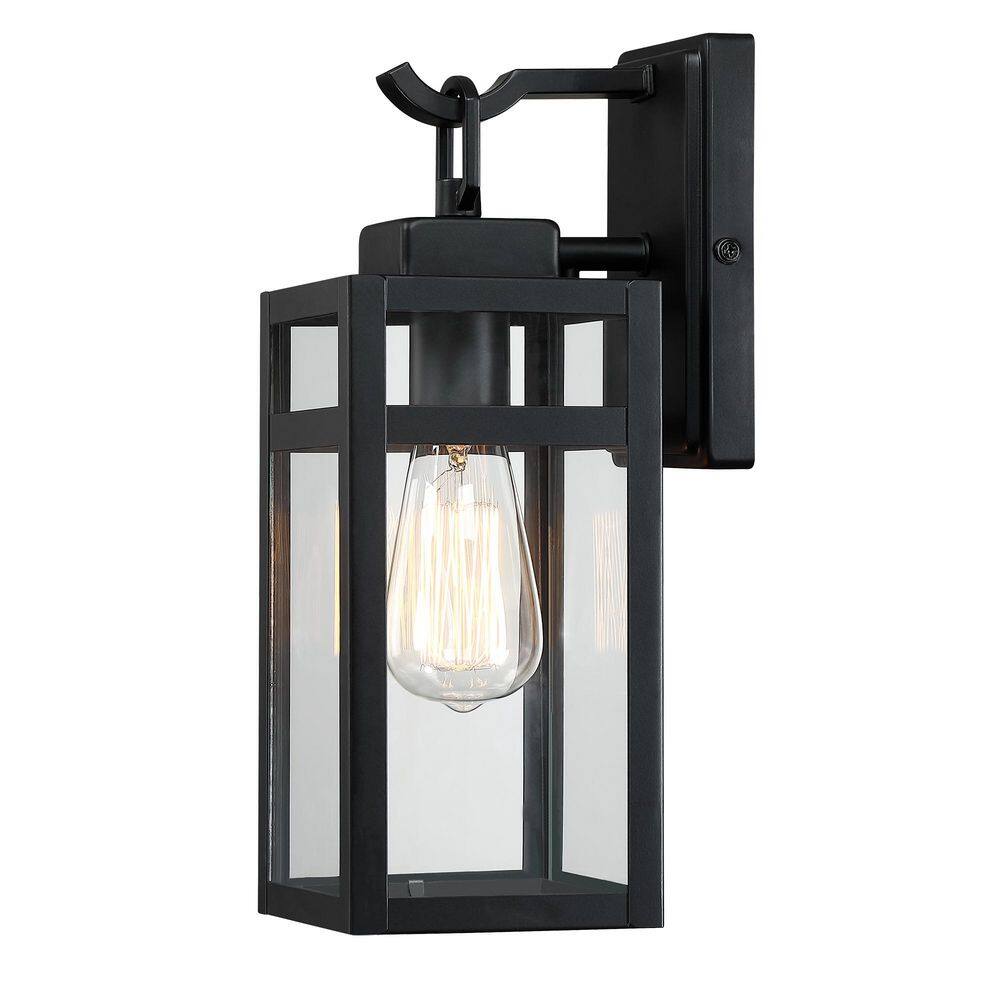 Black Outdoor Sconce Lantern With Clear Shade, Hardwired, No Bulbs Included price history on PriceWatchPro