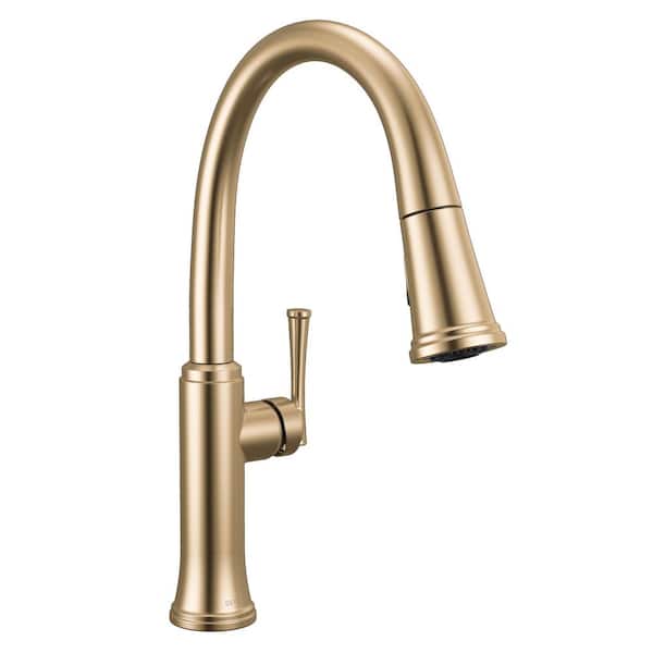 Eldridge Champagne Bronze Gold 16.81 in. H Pull Down Sprayer Kitchen Faucet with 360 Degree Spout Swivel