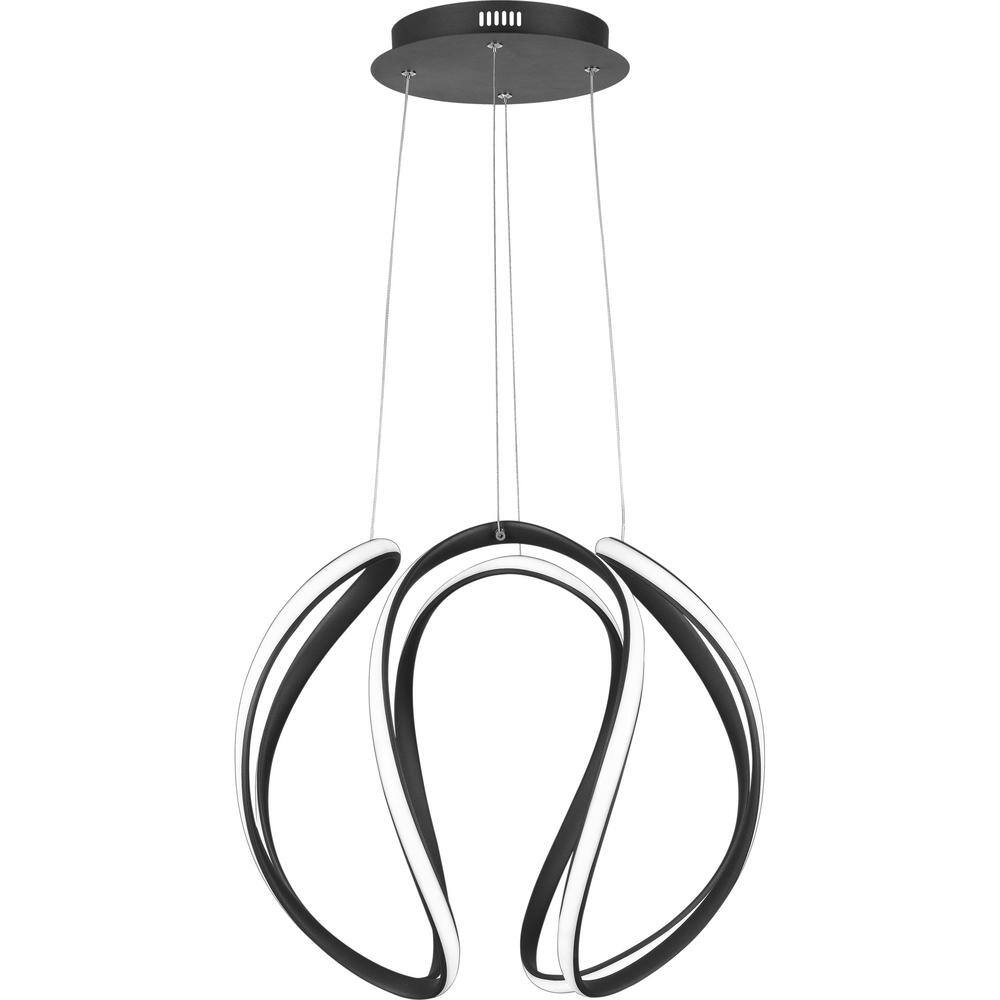 Modern Geometric LED Globe Pendant in Earth Black and Brushed Nickel