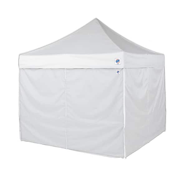 E-Z UP 10 ft. White Duralon Sidewalls, Includes 3-Standard and 1-Mid-zip Wall (4-Pack)