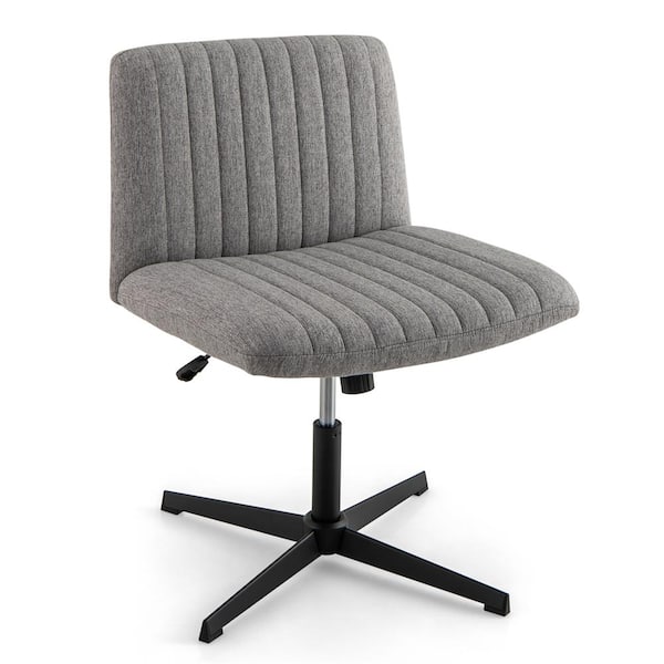 Costway Fabric Swivel Ergonomic Mid Back Criss Cross Legged