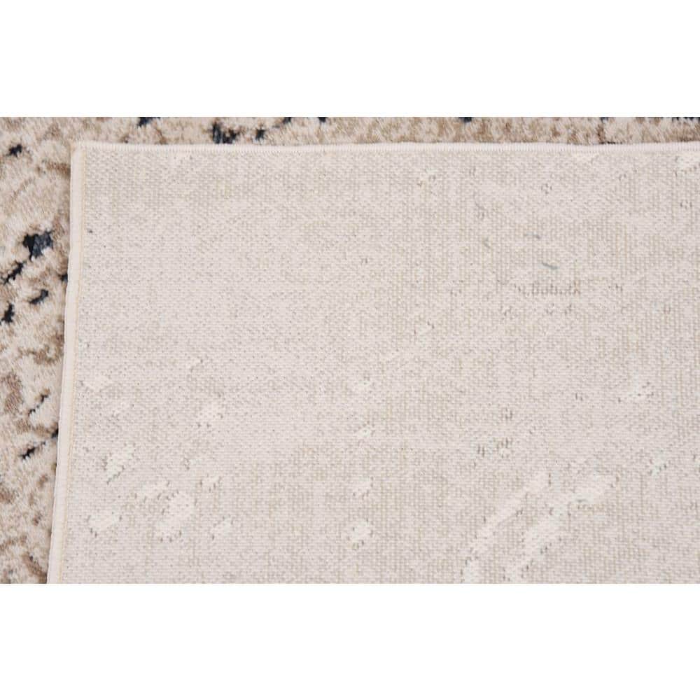 Elegant Quincy Chateau Beige Medallion 10' x 14' Easy-Care Rug