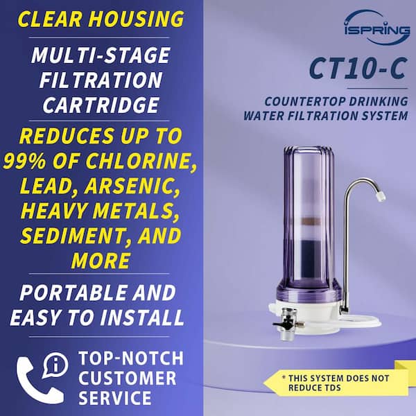 Countertop Multi Filtration Drinking Water Filter Dispenser in Clear