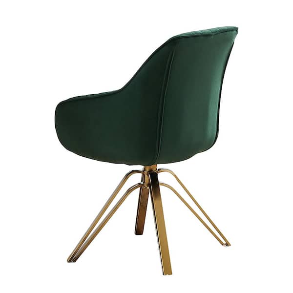 CC001-G-GREEN Depot Art Fabric Home Green BLACK Arthur Chair - Leon Deep Swivel Arm Accent with Metal The Mid-Century Legs