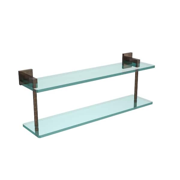 Allied Brass 22 in. L x 15 in. H x 5 in. W 3-Tier Clear Glass