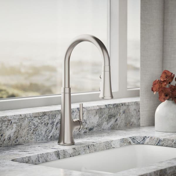 Tone Single Handle Pull Down Sprayer Kitchen Faucet in Vibrant Stainless