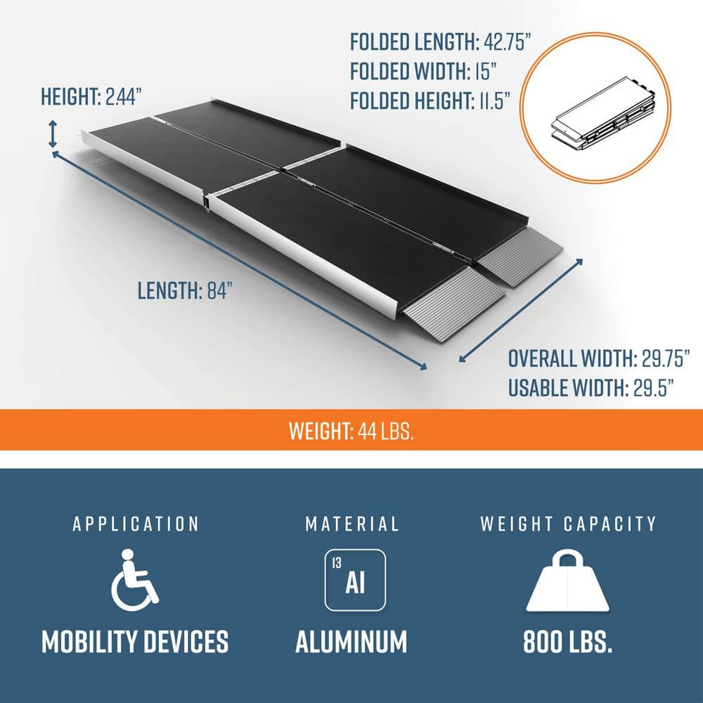 EZ-ACCESS 7-Foot Aluminum Trifold Wheelchair Ramp