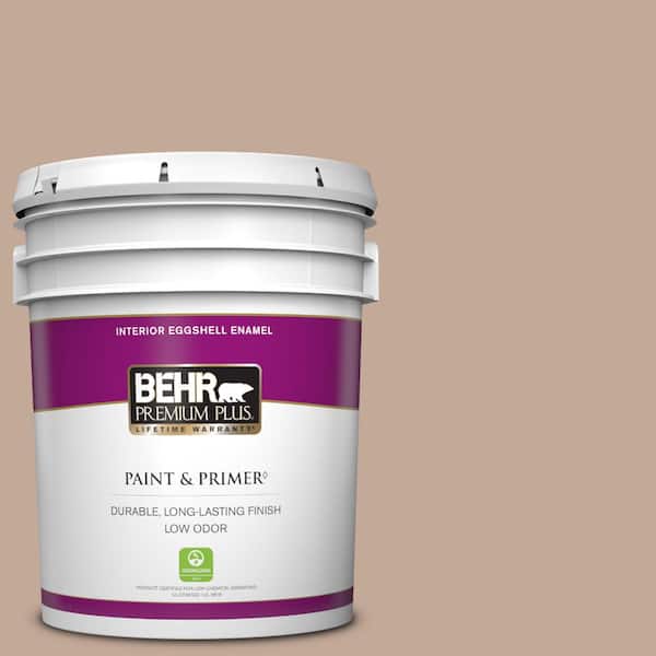 BEHR PREMIUM PLUS 5 gal. #760B-4 Adobe Straw Eggshell Enamel Low Odor Interior Paint & Primer