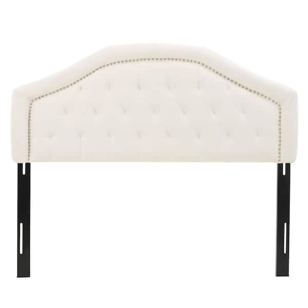 CSC DECOR INC Ivory Queen Full Fabric Upholstered Panel Headboard