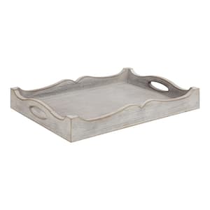 Astral 16.50 in. Rectangle Gray Wood Decorative Tray