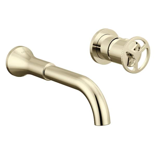 Delta Trinsic Wheel 1-Handle Wall Mount Bathroom Sink Faucet in Polished Nickel (Valve Not Included)