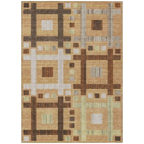 Chantille Machine Washable Indoor/Outdoor Abstract ACN2708 Copper 10 ft. x 14 ft. Area Rug