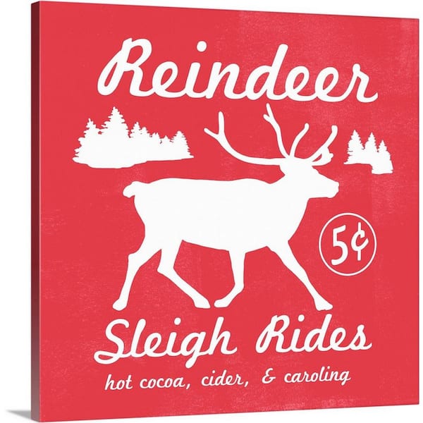 GreatBigCanvas 20 in. x 20 in. Reindeer Rides I by Emma Scarvey Canvas Wall Art
