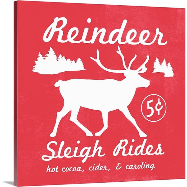 GreatBigCanvas 30 in. x 30 in. Reindeer Rides I by Emma Scarvey Canvas Wall Art