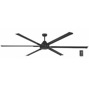 High Velocity 8 ft. Indoor/Outdoor Matte Black Ceiling Fan with Wall Control Included