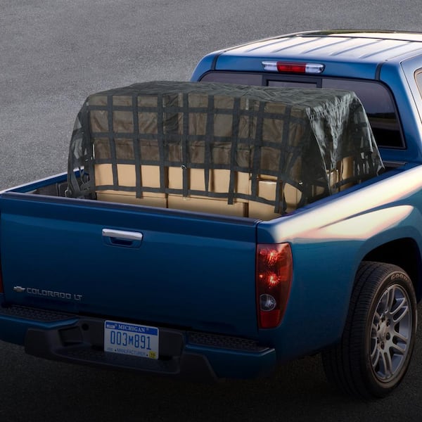 Cargo Net, 120 in. x 105 in., Heavy Duty Truck Cargo Net for Truck Bed, Rope, 4 Adjustable Straps with Carabiners