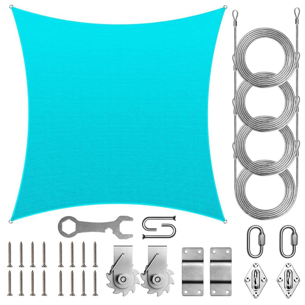 16 ft. x 16 ft. Square Sun Shade Sail Canopy with Hardware TAWAL-Turquoise price history on PriceWatchPro