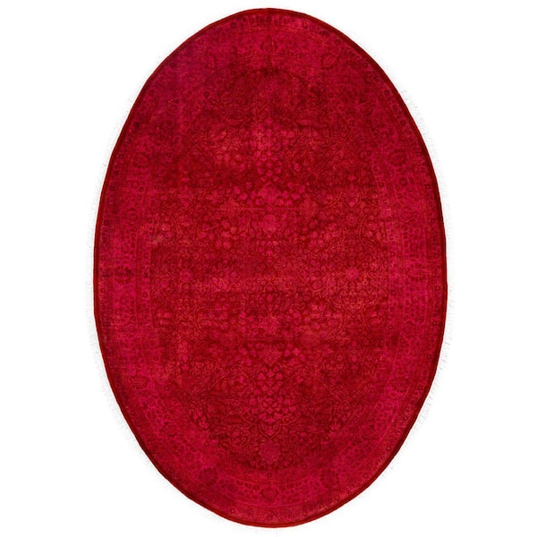 Overdyed Purple 5 ft. x 8 ft. Solid Wool Indoor Area Rug