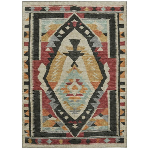 Chantille Machine Washable Indoor/Outdoor Abstract ACN1916 Red 8 ft. x 10 ft. Area Rug