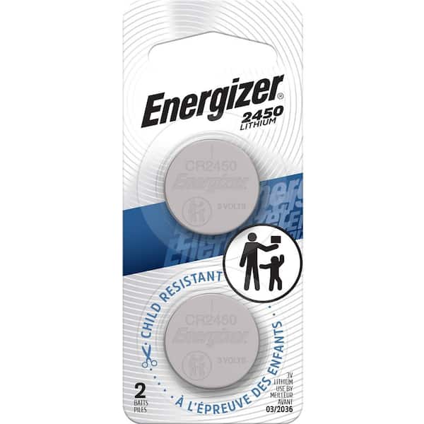 2450 Lithium Coin Battery, 2 Pack