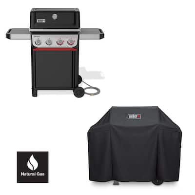Spirit SC-E-425 4-Burner Natural Gas Grill in Black with Sear Zone, Crafted Griddle Insert, and Grill Cover