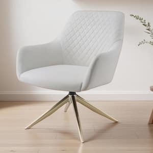 Decat Off-White Faux Leather Swivel Task Chair