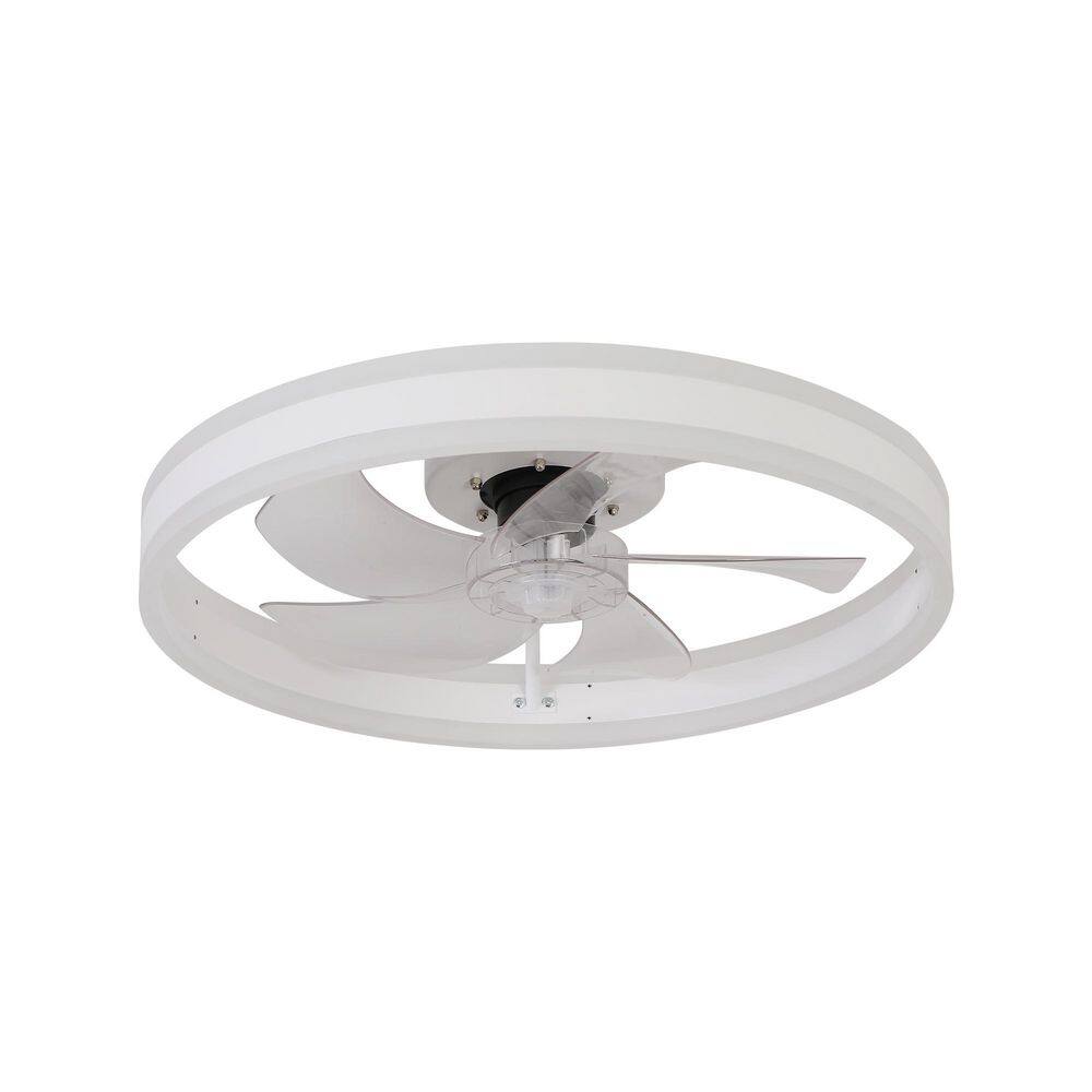 20 in. Smart Indoor White Ceiling Fan with Integrated LED and Remote Included