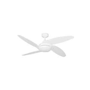 Tuscan 52 in. LED Pure White Ceiling Fan and Light with Remote Control