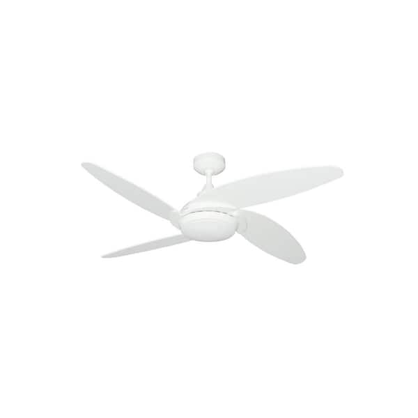 TroposAir Tuscan 52 in. LED Pure White Ceiling Fan and Light with Remote Control