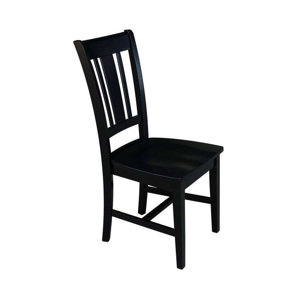 Versatile Dual Drop Leaf Dining Set with Splat Back Chairs in Oak/Black