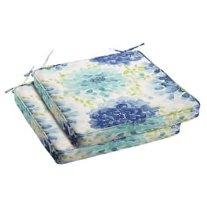 16 in. x 19 in. x 2 in. Indoor/Outdoor Corded Lounge Chair Cushions in Gardenia Seaglass (Set of 2)