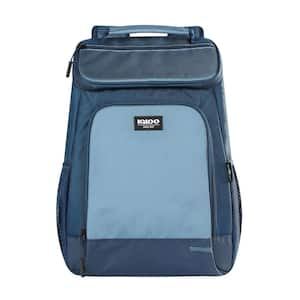 Igloo 6 Can, Convertible Polyester Backpack Lunch Bag Cooler, Navy Trellis