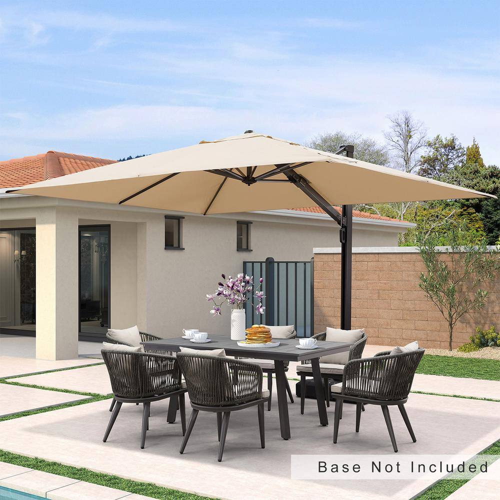 PURPLE LEAF 9 ft. x 12 ft. Patio Umbrella Aluminum Large Cantilever Umbrella  for Garden Deck Backyard Pool in Gray PPL04CHC0912-KK - The Home Depot