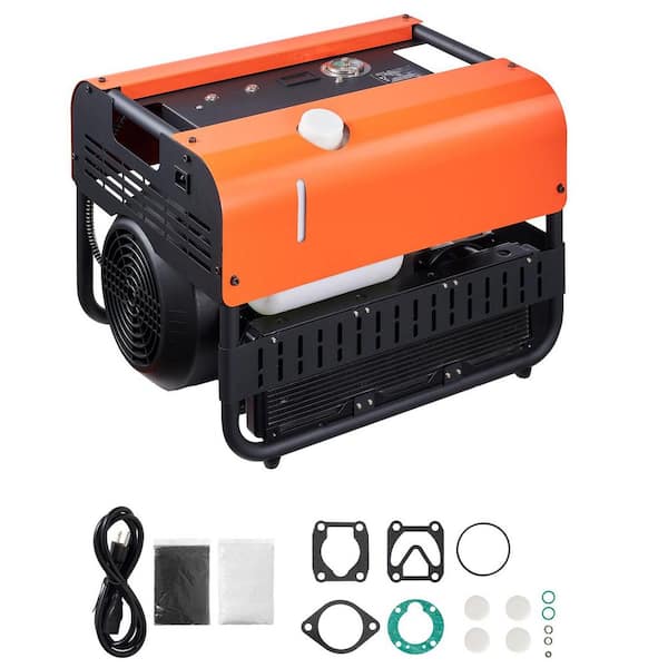 PCP Air Compressor, Gas Power Double Cylinder Auto-Stop, 4500PSI/30Mpa with Water & Fan Cooling for Scuba Tanks
