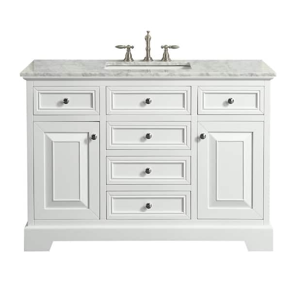 Eviva Monroe 42 in. W x 22 in. D Vanity in White with Vanity Top in White with White Basin