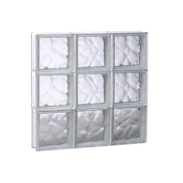 Clearly Secure 17.25 in. x 17.25 in. x 3.125 in. Frameless Wave Pattern Non-Vented Glass Block Window