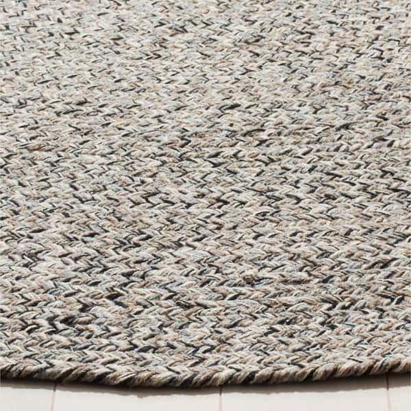 SAFAVIEH Braided Ivory Steel Gray 4 ft. x 6 ft. Solid Oval Area Rug  BRD256A-4OV - The Home Depot