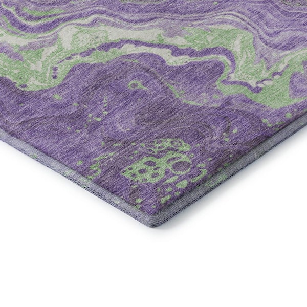 Mayfield Premium Machine Washable Abstract AMF1701 Purple 2 ft. x 3 ft. Area Rug