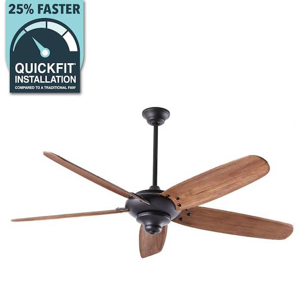 Altura 68 in. Matte Black Ceiling Fan with Downrod, Remote Control and Reversible DC Motor; Light Kit Compatible