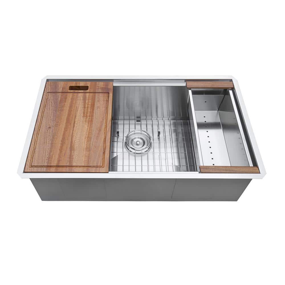 32-Inch Stainless Steel Workstation Ledge Undermount Kitchen Sink